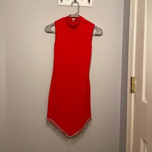 Red-Orange Bodycon Dress